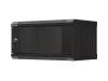 Lanberg WF03-5304-10B 19" 4U SZÉL:540mm MÉLY:350mm MAG:281mm lapraszerelt üvegajtós fekete fali rack szekrény