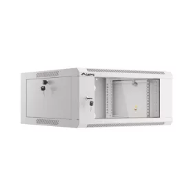   Lanberg WFFA-5604-10S 19" 4U SZÉL:570mm MÉLY:600mm MAG:277mm lapraszerelt üvegajtós szürke fali rack szekrény