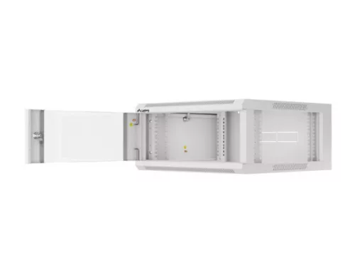 Lanberg WFFA-5604-10S 19" 4U SZÉL:570mm MÉLY:600mm MAG:277mm lapraszerelt üvegajtós szürke fali rack szekrény