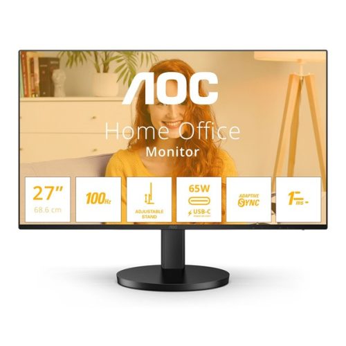 AOC IPS monitor 27" Q27B3CF2 2560x1440, 16:9, 350cd/m2, 4ms, HDMI/2xUSB/USB-C, hangszóró, 100Hz, áll. mag.