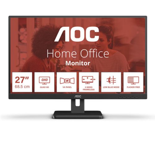 AOC VA monitor 27" Q27E3UAM, 2560x1440, 16:9, 350cd/m2, 4ms, HDMI/DisplayPort/2xUSB, hangszóró