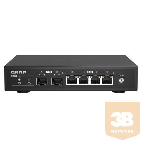 QNAP Switch 4x2500Mbps + 2x10000Mbps SFP+, Nem Menedzselhető, Asztali - QSW-2104-2S