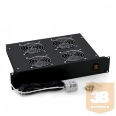   Triton RAB-CH-X02-A1 ventilátor egység rack szekrénybe, 60W, 2U, 19“ (4x ventilátor, termosztáttal)