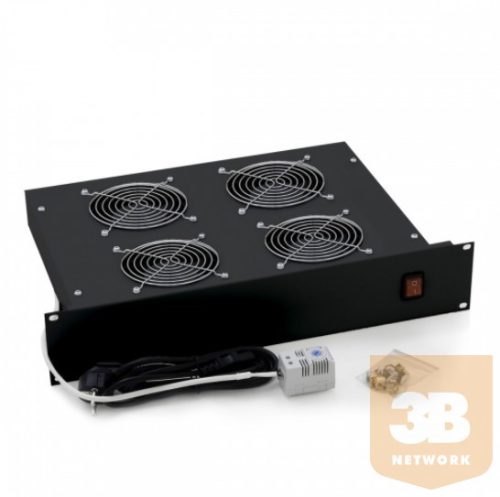 Triton RAB-CH-X02-A1 ventilátor egység rack szekrénybe, 60W, 2U, 19“ (4x ventilátor, termosztáttal)