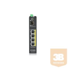   ZYXEL Switch - RGS100-12P, 5 Port unmanaged PoE, 120 Watt PoE, DIN Rail, IP30, 12-58V DC