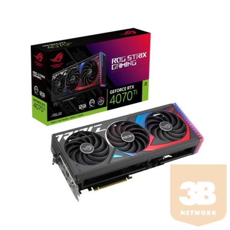 Asus Videokártya - nVidia ROG-STRIX-RTX4070TI-12G-GAMING (12288MB, GDDR6X, 2640/21000 Mhz, 192bit, 2xHDMI, 3xDP)