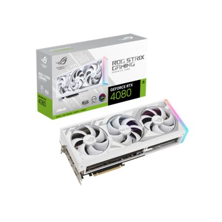Asus Videokártya - nVidia ROG-STRIX-RTX4080-16G-WHITE (16384MB, GDDR6X, 2535/22400 Mhz, 256bit, 2xHDMI, 3xDP)