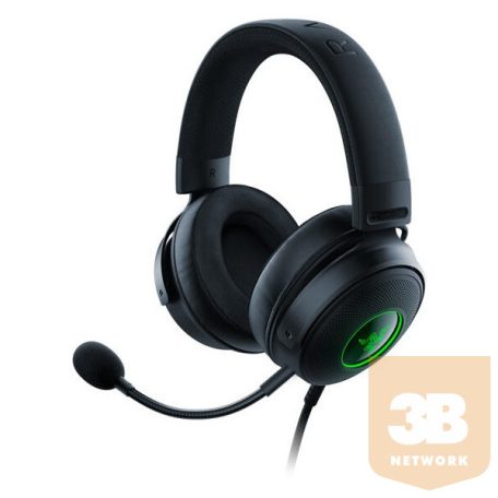 Razer Kraken V3 Hypersense vezetékes gamer fejhallható mikrofonnal, fekete