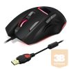 Spirit of Gamer Egér - PRO-M10 (Optikai, USB, 5000DPI, 8 gomb, harisnyázott kábel, fekete)