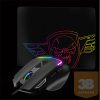 Spirit of Gamer Egér - PRO-M3 RGB (Optikai, 7200DPI, 8 gomb, súlyozható, harisnyázott kábel, fekete) + egérpad