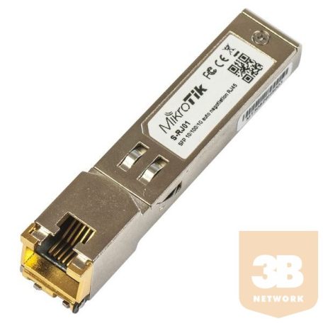 MikroTik S-RJ01 - SFP (mini-GBIC) transceiver module - Gigabit Ethernet - 10Base-T, 100Base-TX, 1000Base-T - SFP (mini-GBIC) / RJ-45