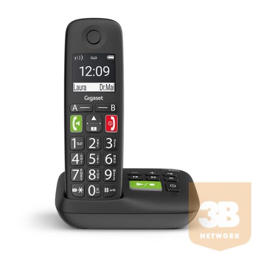 GIGASET ECO DECT Telefon E290A fekete, üzenetrögzítő