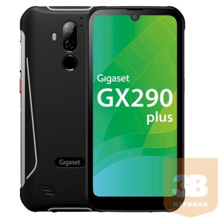 GIGASET GX290 PLUS okostelefon, 6,1”, 4G/voLTE, 4/64GB, IP68 víz- és porálló, szálcsiszolt fém, Android 10.0, fekete
