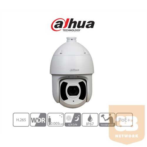 Dahua IP PTZ Speed dómkamera - SD6CE230U-HNI (2MP, 30x zoom, H265+, IP67 IR200m, ICR, WDR, SD, I/O, audio, StarLight)