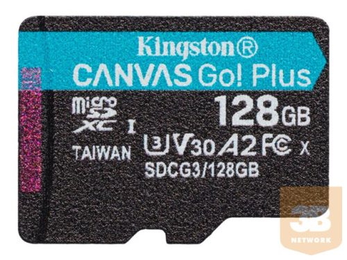 KINGSTON 128GB microSDXC Canvas Go Plus 170R A2 U3 V30 Single Pack w/o ADP