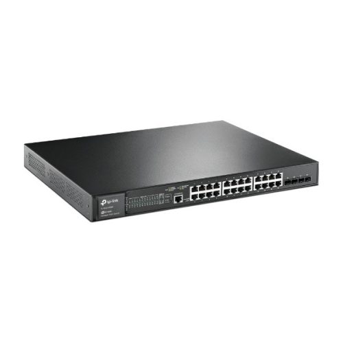 TP-LINK Switch 24x1000Mbps (24xPOE+) + 4x1Gigabit SFP+ + 2xkonzol port, Menedzselhető, SG3428MP