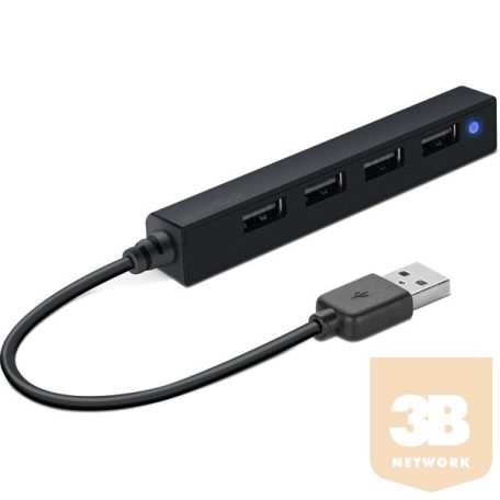 Speedlink SL-140000-BK SNAPPY SLIM USB Hub, 4-Port, USB 2.0, Passzív, fekete