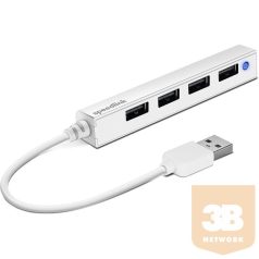   Speedlink SL-140000-WE SNAPPY SLIM USB Hub, 4-Port, USB 2.0, Passzív, fehér