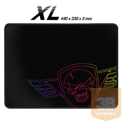 Spirit of Gamer Egérpad - Darkskull Mouse Pad - King Size (430 x 330 x 3mm; varrott szélek; fekete)