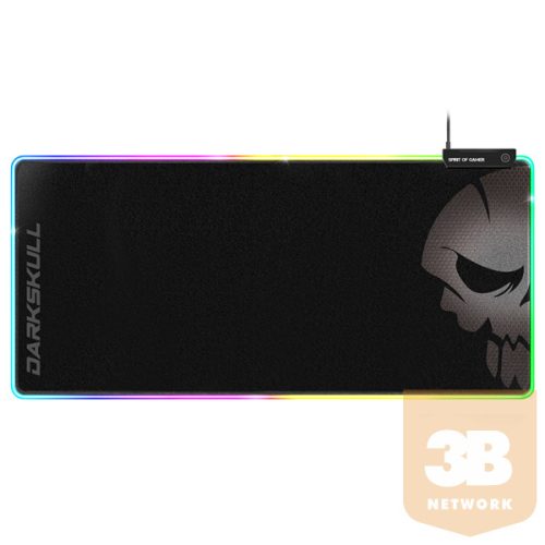 Spirit of Gamer Egérpad - Darkskull RGB Mouse Pad XXXL (RGB háttérvilágítás, USB Hub, 900 x 400 x 4mm; fekete)