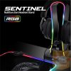 Spirit of Gamer Fejhallgató állvány - SENTINEL (4xUSB2.0, kábelvezetés, csúszásmentes talp, 11 RGB preset)