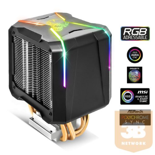 Spirit of Gamer CPU Cooler - CPU AIRCOOLER PRO ARGB (27dB; 1600 RPM; 1x12cm; aluminium/réz)