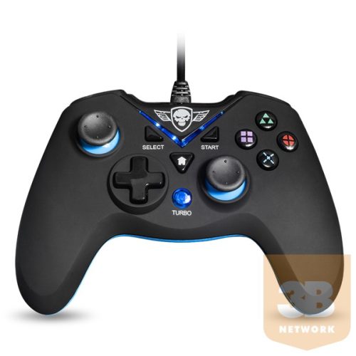 Spirit of Gamer Gamepad - XGP WIRED Blue (USB, 1,8m kábel, Vibration, PC és PS3 kompatibilis, fekete-kék)