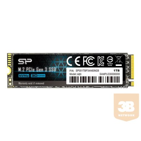 SILICONPOW SP001TBP34A60M28 Silicon Power SSD P34A60 1TB, M.2 PCIe Gen3 x4 NVMe, 2200/1600 MB/s