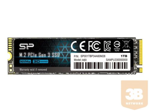 SILICONPOW SP001TBP34A60M28 Silicon Power SSD P34A60 1TB, M.2 PCIe Gen3 x4 NVMe, 2200/1600 MB/s