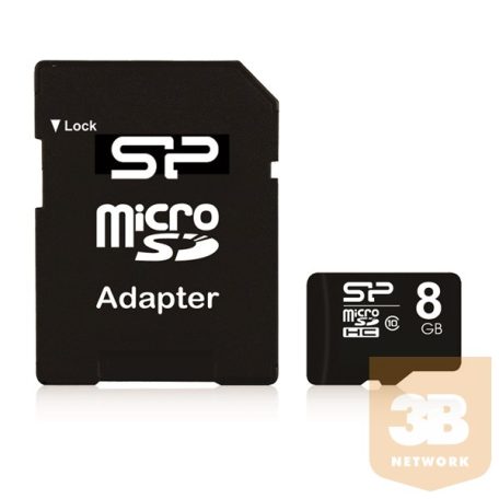 Silicon Power memory card Micro SDHC 8GB Class 10 +Adapter