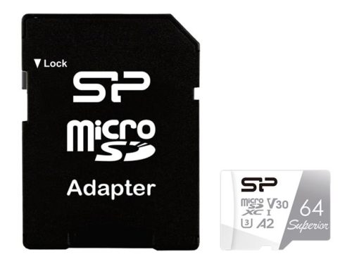 SILICON POWER memory card Superior Micro SDXC 64GB UHS-I A2 V30