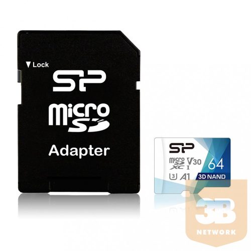 Silicon Power memory card Superior Pro Micro SDXC 64GB UHS-I U3 V30 +adapter