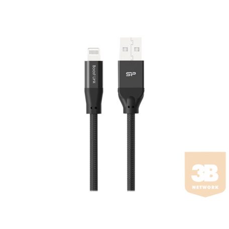 SILICON POWER Cable USB - Lightning LK35AL 1M Mfi Nylon oplot Black