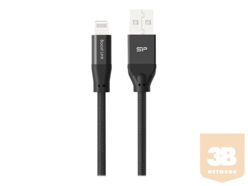 SILICON POWER Cable USB - Lightning LK35AL 1M Mfi Nylon oplot Black