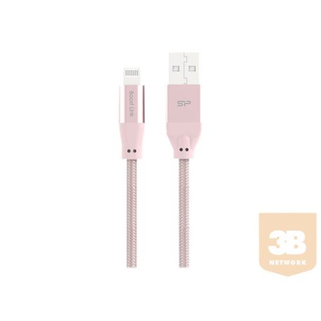 SILICON POWER Cable USB - Lightning LK35AL 1M Mfi Nylon oplot Pink