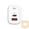 Silicon Power Telefon töltő - QM25, 1db Type-C + 1db USB-A QC3.0 (30W töltő, EU verzió)