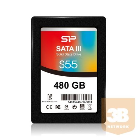 Silicon Power SSD Slim S55 480GB 2.5'', SATA III 6GB/s, 560/530 MB/s, 7mm