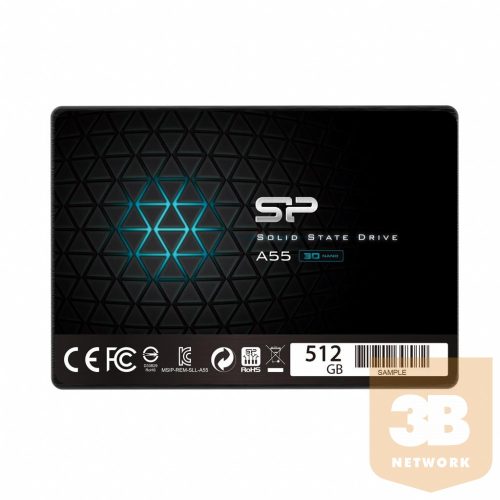 Silicon Power SSD Ace A55 512GB 2.5'', SATA III 6GB/s, 560/530 MB/s, 3D NAND