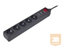 ENERGENIE SPG5-C-10 Gembird Surge protector, 5 sockets (Schuko), 3m, black