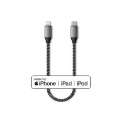   Satechi USB-C - lightning kábel (MFI), szőtt, 25cm - Space Grey