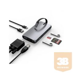   Satechi USB-C On the go adapter (1xUSB-C PD, 1x G.Ethernet,1x 4K HDMI,1x VGA,1x USB-A,1x USB-C, micro/SD) - Space Grey