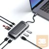 Satechi Aluminium USB-C Multiport MX Adapter (Dual 4K HDMI 60Hz/30Hz, USB-C PD 100W, RJ45, 1xUSB-C , 2xUSB, SD, jack)