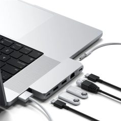   Satechi Aluminium Pro Hub Mini (1xUSB4 96W  6K display output, 2 x USB-A 3.0, 1x  Lan, 1xUSB-C, 1xAudio) - silver