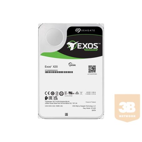 SEAGATE Exos X20 18TB HDD SAS 12Gb/s 7200RPM 256MB cache 3.5inch 24x7 512e/4KN Standard