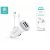 DEVIA APPLE IPHONE LIGHTNING SZIVARGYÚJTÓS TÖLTŐ ADAPTER + LIGHTNING ADATKÁBEL - 5V/3,1A - WHITE