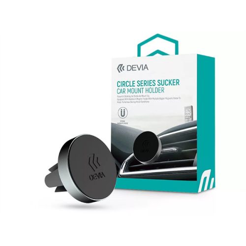 DEVIA UNIVERZÁLIS SZELLŐZŐRÁCSBA ILLESZTHETŐ MÁGNESES AUTÓS TARTÓ - CIRCLESERIES SUCKER CAR MOUNT HOLDER - SZÜRKE/FEKETE