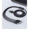 DEVIA USB TÖLTŐKÁBEL 1,2 M-ES VEZETÉKKEL - GRACIOUS SERIES 3IN1 F OR LIGHTNING/MICROUSB/TYPE-C - 5V/3A - BLACK