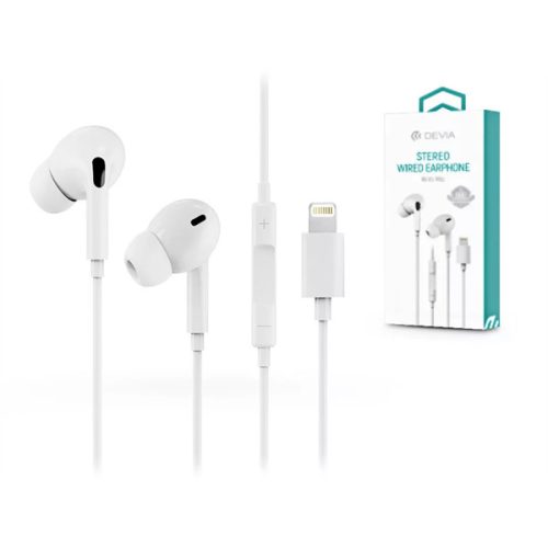 DEVIA UNIVERZÁLIS SZTEREÓ FELVEVŐS FÜLHALLGATÓ - LIGHTNING/BLUETOOTH - SMART SERIES STEREO WIRED EARPHONE - WHITE