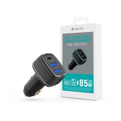   DEVIA SZIVARGYÚJTÓS TÖLTŐ ADAPTER 2XUSB + TYPE-C BEMENETTEL, 85W, FEKETE