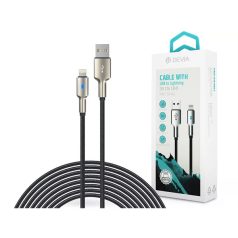   DEVIA USB - LIGHTNING ADAT- ÉS TÖLTŐKÁBEL 1,5 M-ES VEZETÉKKEL, 5V/2,1A, EZÜST/FEKETE